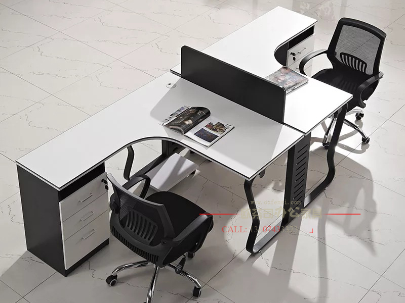 轉角鋼木辦公桌002