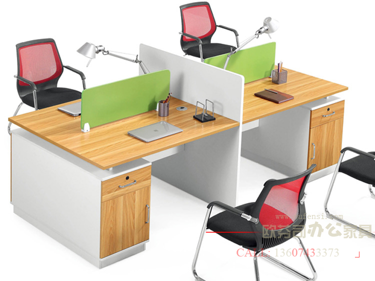 直型鋼木辦公桌006